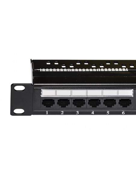 Pannello Patch 19" Non Schermato Utp 24 Porte 8 Poli Rj45 Per Reti Categoria 6 Nero