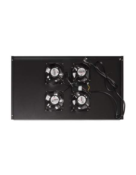 Modulo 4 Ventole A Soffitto Colore Nero Per Armadi 22/42U Profondi 1000 Link