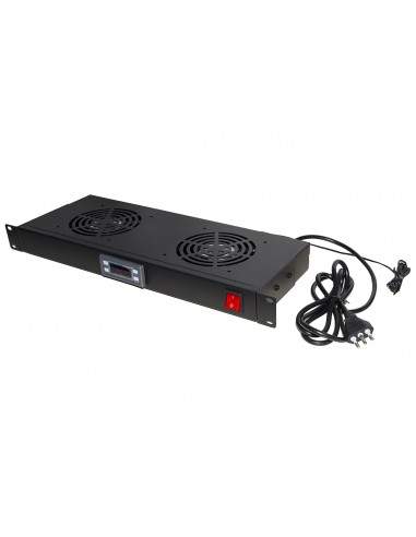 Modulo 2 Ventole Raffreddamento Con Display Nero