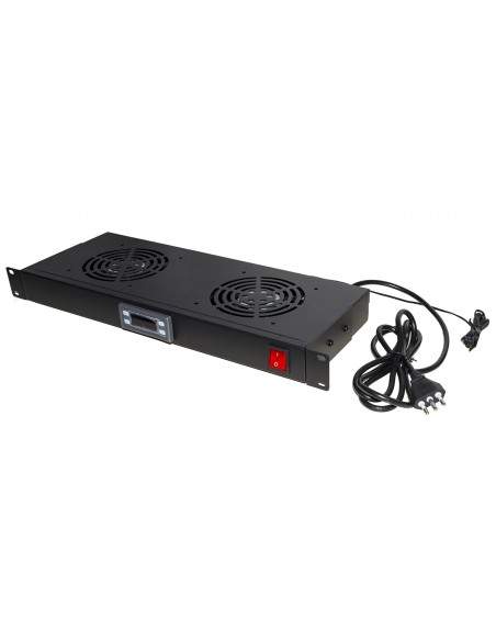 Modulo 2 Ventole Raffreddamento Con Display Nero