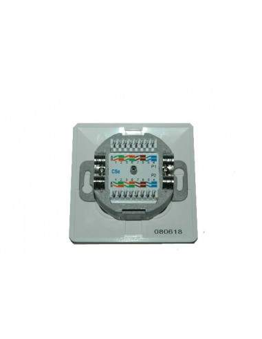 Presa Doppia A Incasso Rj 45 Categoria 5E Schermata Stp Cm 8 X 8 (Dn-9001/B5-N)