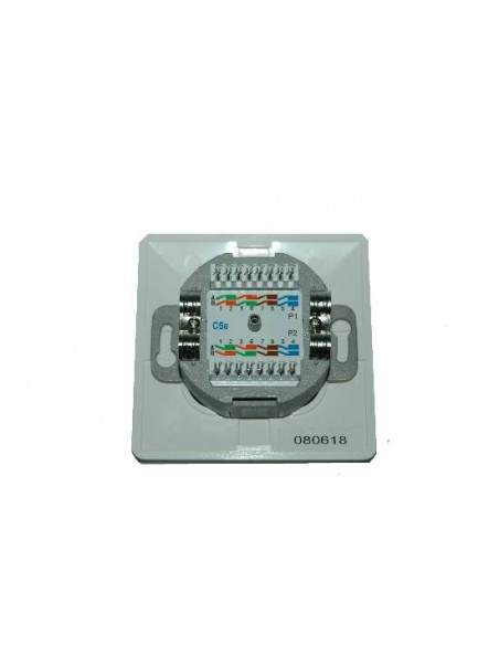 Presa Doppia A Incasso Rj 45 Categoria 5E Schermata Stp Cm 8 X 8 (Dn-9001/B5-N)