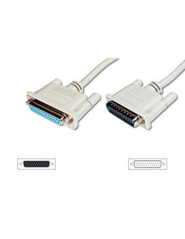 Cavo Per Prolunga (Modem Cable) Viti Lunghe 25 Poli Maschio/Femmina Mt.3