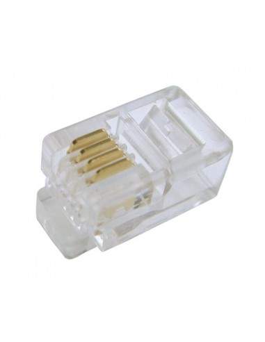 Connettore Plug Telefonico 4 Conduttori 4  Posizioni Rj10 (A-Mo 4/4 Sf)