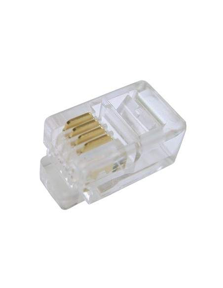 Connettore Plug Telefonico 4 Conduttori 4  Posizioni Rj10 (A-Mo 4/4 Sf)