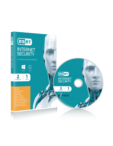 Box Eset Internet Security Full 1 Anno 2 Utenti Nod32