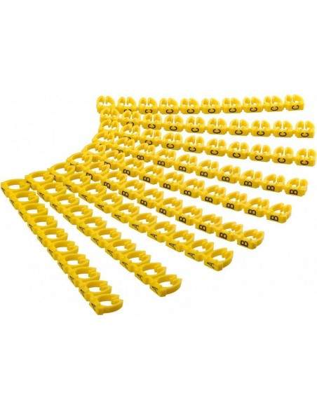 Confezione 90 Clip Per Cavi Diametro Fino A 6 Mm Con Lettere A-C Confezione 90 Clip Per Cavi Diametro Fino A 6 Mm Con Lettere A-C