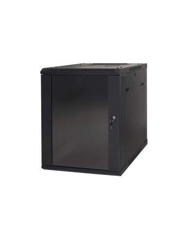 Armadio Rack 19" 9 Unita' Da Muro A) 500 X (L) 600 X (P) 450 Nero Disassemblato