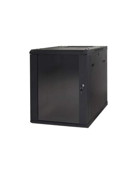 Armadio Rack 19" 9 Unita' Da Muro A) 500 X (L) 600 X (P) 450 Nero Disassemblato