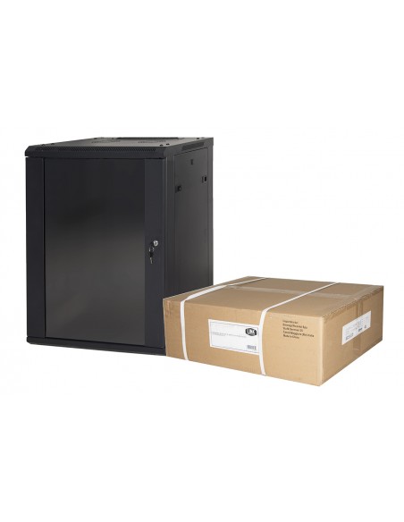 Armadio Rack 19" 12 Unita' Da Muro (A) 635 X (L) 600 X (P) 450 Nero Disassemblato
