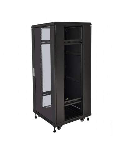 Armadio Rack 19" 27U (A)1388 (L)600 (P)1000 Colore Nero Porta Vetro