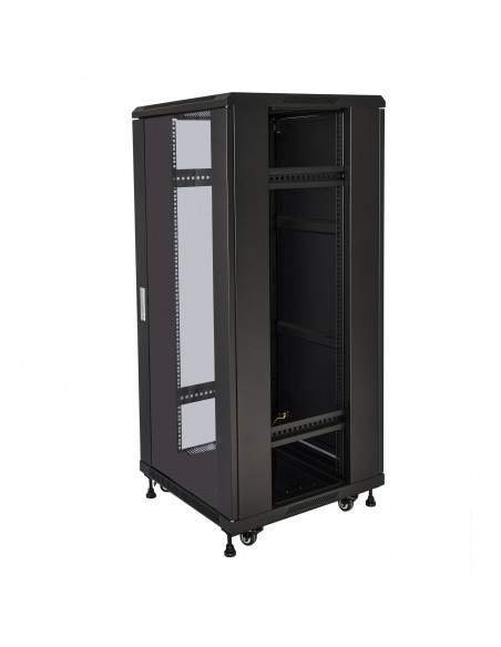 Armadio Rack 19" 27U (A)1388 (L)600 (P)1000 Colore Nero Porta Vetro