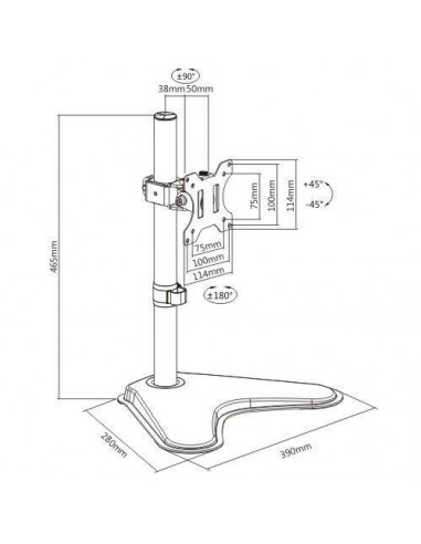 Braccio Da Tavolo Con Base Per Video Fino A 8 Kg Da 13Â” A 32Â” Fino A Vesa 100X100