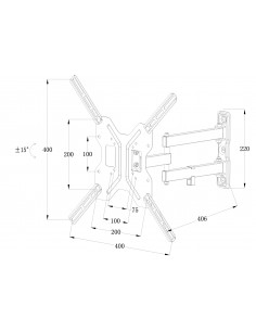 Braccio A Muro A 3 Snodi Per Tv Fino A 25 Kg, 50" Fino A Vesa 400X400 2