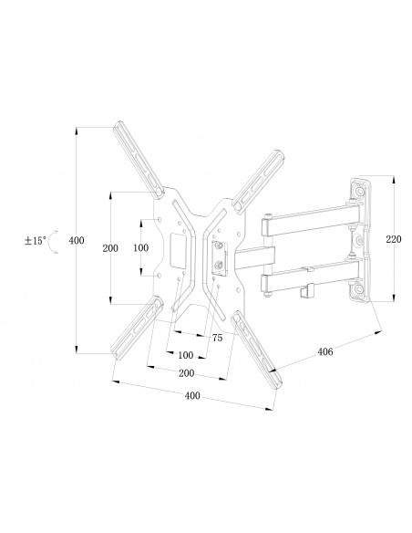 Braccio A Muro A 3 Snodi Per Tv Fino A 25 Kg, 50" Fino A Vesa 400X400 Braccio A Muro A 3 Snodi Per Tv Fino A 25 Kg, 50" Fino A Vesa 400X400