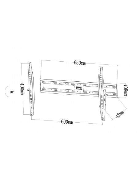 Staffa A Muro Per Tv Fino A 50 Kg, Da 32" A 60" Fino A Vesa 600X400