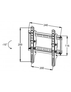 Staffa A Muro Per Tv Fino A 25 Kg, Da 17" A 37" Fino A Vesa 200X200 2