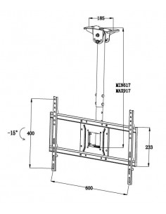 Braccio Telescopico Da Soffitto Per Tv Fino A 40 Kg Da 32" A 55" Fino A Vesa 600X400 2
