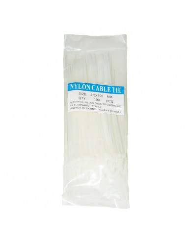 Confezione 100 Fascette Stringicavi Mm. 2,5X150