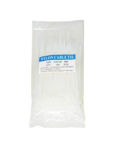 Confezione 100 Fascette Stringicavi Mm. 3.6X150