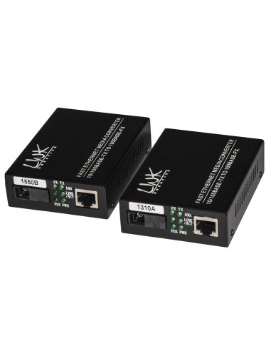 Coppia Media Converter 10/100Base-T A 100Base-Fx Singlemode Wdm Singola Fibra Bidirezionale 1310/1550Nm