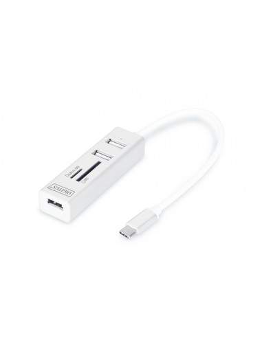 Hub Otg 3 Porte Tipo "C" Usb 2.0 Con Lettore Di Schede Digitus