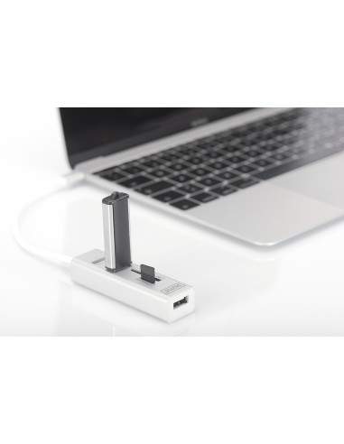 Hub Otg 3 Porte Tipo "C" Usb 2.0 Con Lettore Di Schede Digitus Hub Otg 3 Porte Tipo "C" Usb 2.0 Con Lettore Di Schede Digitus