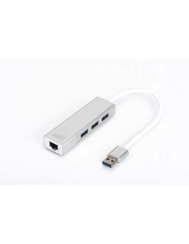 Hub A 3 Porte Usb 3.0 E Adattatore Lan Gigabit Digitus