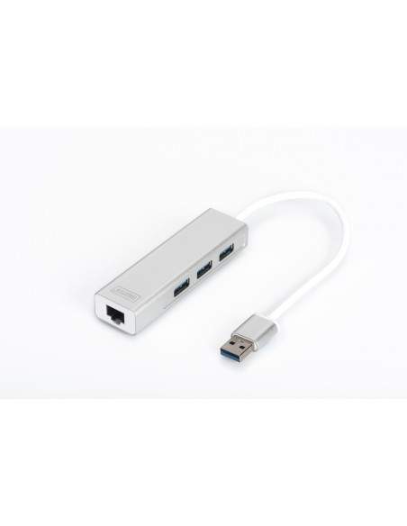 Hub A 3 Porte Usb 3.0 E Adattatore Lan Gigabit Digitus