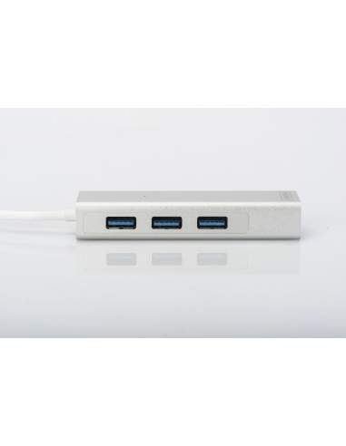 Hub A 3 Porte Usb 3.0 E Adattatore Lan Gigabit Digitus
