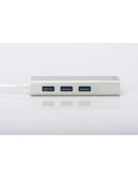 Hub A 3 Porte Usb 3.0 E Adattatore Lan Gigabit Digitus