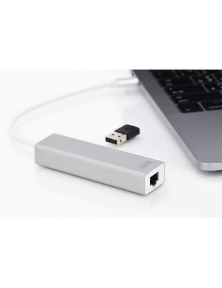 Hub Digitus Connettore Tipo C Con 3 Porte Usb 3.0 + Porta Rete Gigabit