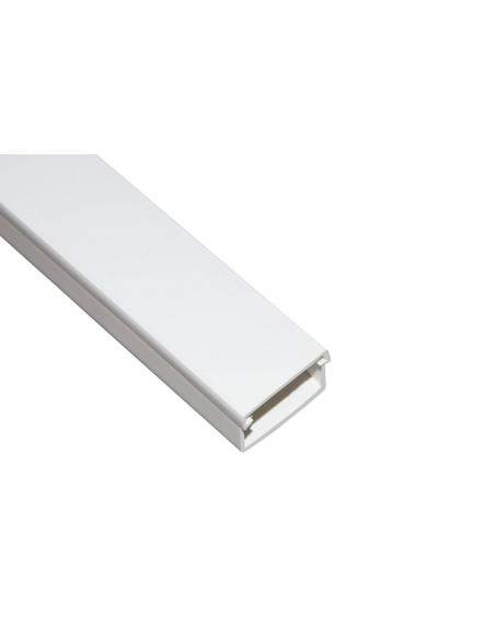 Canalina Passacavi Adesiva In Pvc Mm 30X20 Mt 2 Con Coperchio Scorrevole Bianco