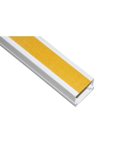 Canalina Passacavi Adesiva In Pvc Mm 30X20 Mt 2 Con Coperchio Scorrevole Bianco
