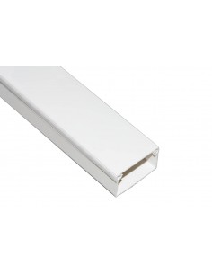 Canalina Passacavi Adesiva In Pvc Mm 40X25 Mt 2 Con Coperchio Scorrevole Bianco 2