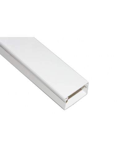 Canalina Passacavi Adesiva In Pvc Mm 40X25 Mt 2 Con Coperchio Scorrevole Bianco
