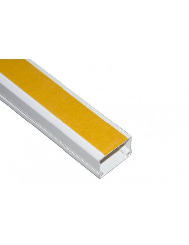 Canalina Passacavi Adesiva In Pvc Mm 40X25 Mt 2 Con Coperchio Scorrevole Bianco