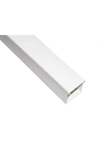 Canalina Passacavi Adesiva In Pvc Mm 40X40 Mt 2 Con Coperchio Scorrevole Bianco