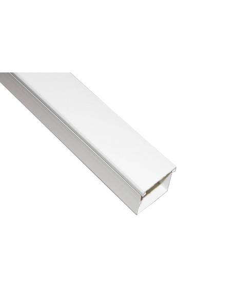 Canalina Passacavi Adesiva In Pvc Mm 40X40 Mt 2 Con Coperchio Scorrevole Bianco