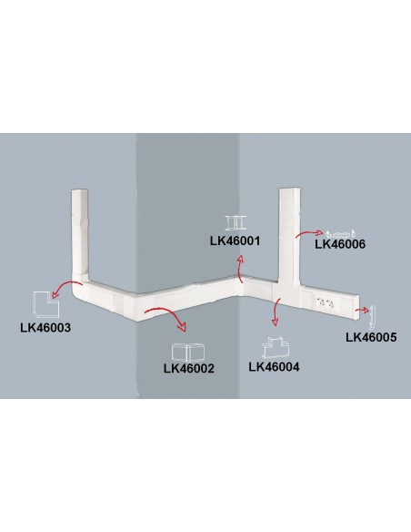 Angolo Interno Regolabile Per Canalina Lk46118 Mm. 46X18 Angolo Interno Regolabile Per Canalina Lk46118 Mm. 46X18