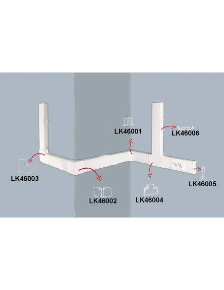 Pezzo Di Giunzione Per 2 Canaline Lk46118 Mm. 46X18