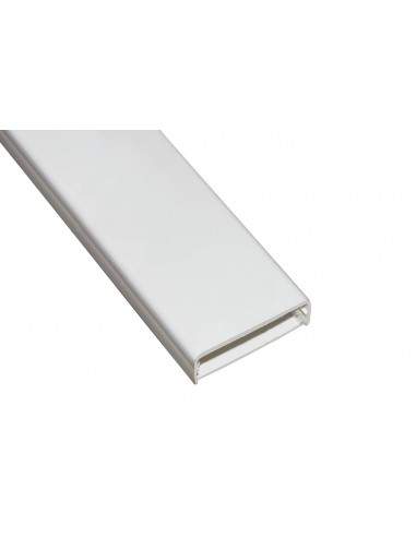 Canalina Passacavi Da Muro Mm 46X25 Lunghezza Mt 2 Bianco Con Coperchio Scorrevole Link - 2