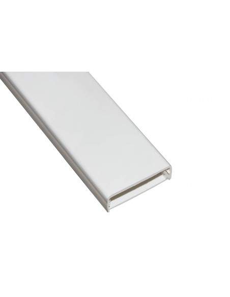 Canalina Passacavi Da Muro Mm 46X25 Lunghezza Mt 2 Bianco Con Coperchio Scorrevole Link - 2