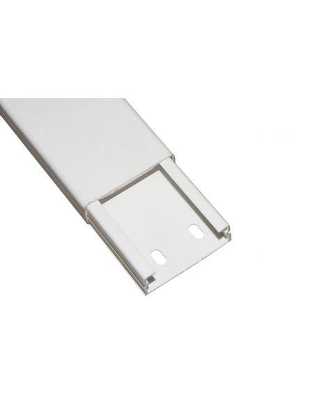 Canalina Passacavi Da Muro Mm 46X18 Lunghezza Mt 2 Bianco Con Coperchio Scorrevole