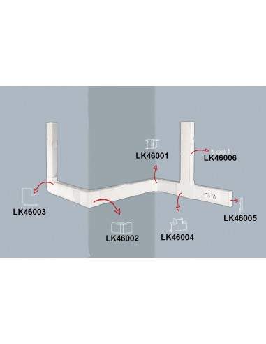 Canalina Passacavi Da Muro Mm 46X18 Lunghezza Mt 2 Bianco Con Coperchio Scorrevole