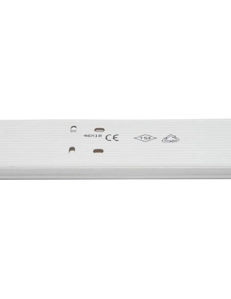 Canalina Passacavi Da Muro Mm 46X18 Lunghezza Mt 2 Bianco Con Coperchio Scorrevole