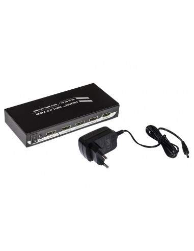 Splitter 4 Porte Hdmi 4Kx2K 60 Hz Versione 2.0 Con Edid Hdcp 2.2