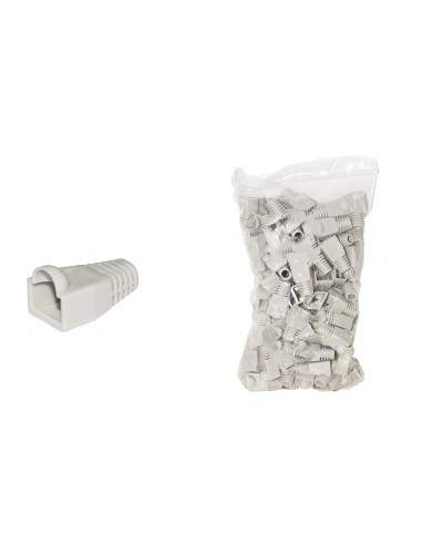 Confezione 100 Copriconnettori 6Mm Per Plug Rj45 8 Poli Cavo Cat 5E- 6 Grigio