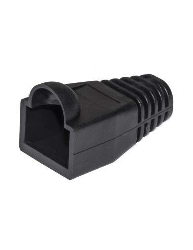 Confezione 100 Copriconnettori 6Mm Per Plug Rj45 8 Poli Cavo Cat 5E- 6 Neri