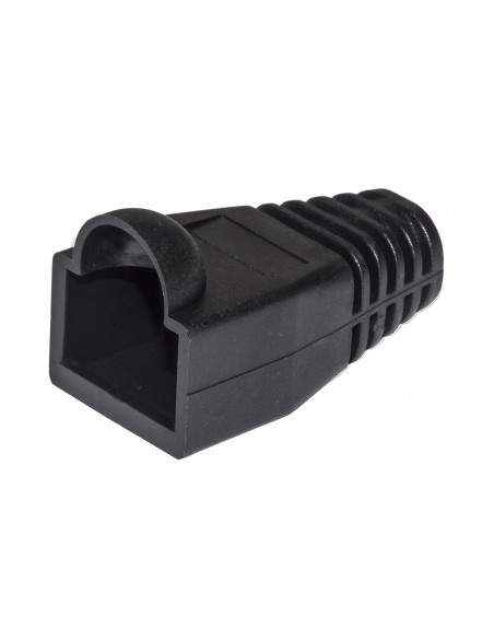 Confezione 100 Copriconnettori 6Mm Per Plug Rj45 8 Poli Cavo Cat 5E- 6 Neri